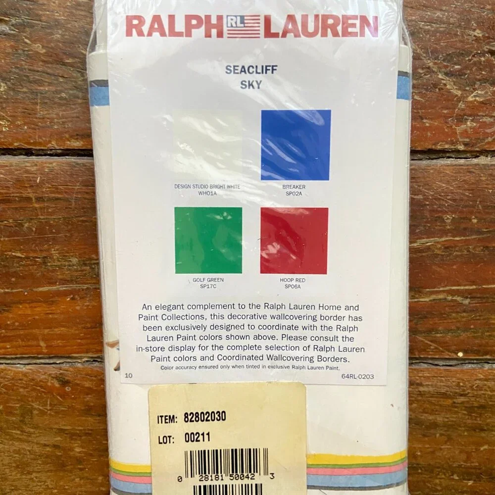 Vintage 1 Roll RALPH LAUREN Seacliff Sky Wallpaper Border 6.83